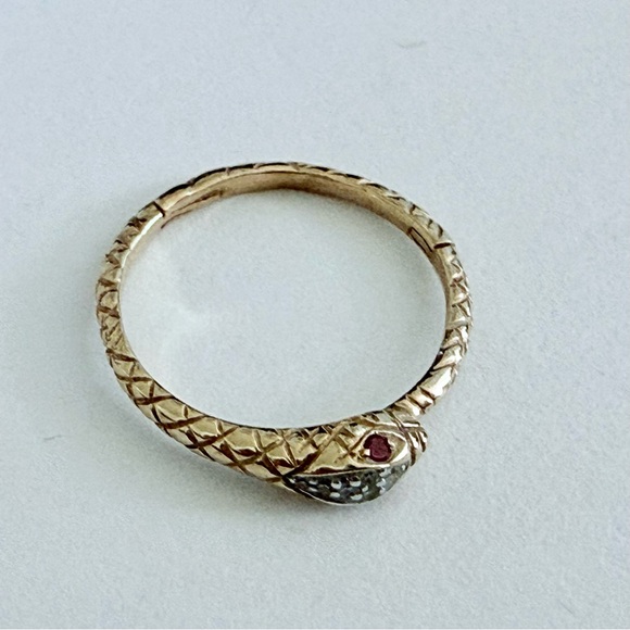 Pamela Love Jewelry - Pamela Love 14k Gold Diamond Ruby Snake Clicker Earring 11mm